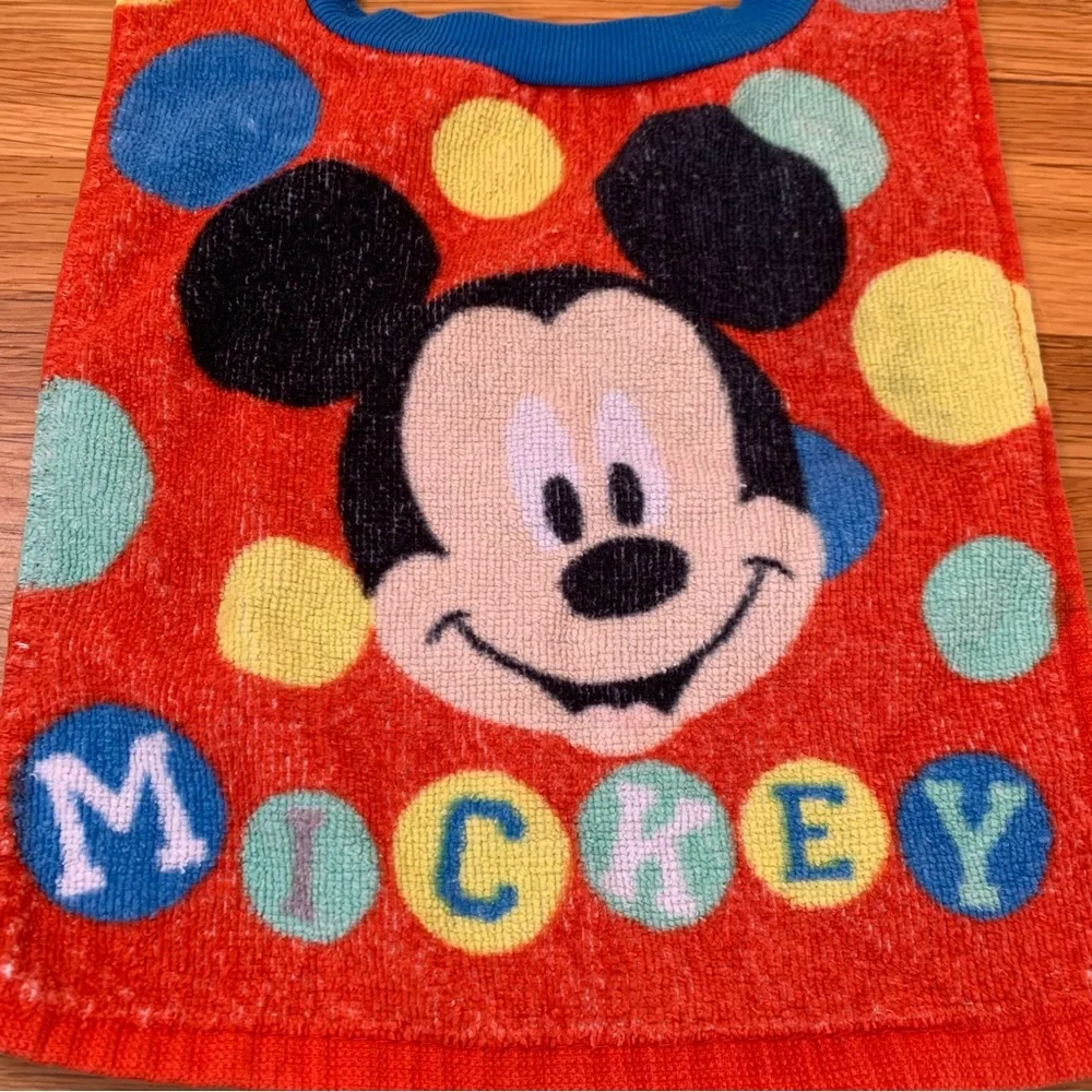 Disney Mickey Mouse Baby Bib 100% Cotton Absorbent